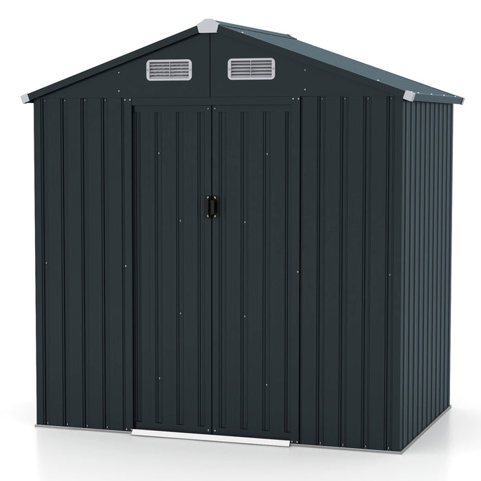 Utility Tool House Garden Storage Shed with Sloping Roof and Air Vents-