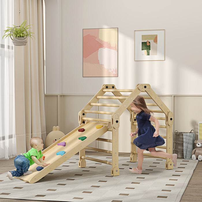AIYAPLAY 3 in 1 Kids Climbing Set Indoor with Sliding Ramp, Foldable design, Gift for 2-6 Years Old