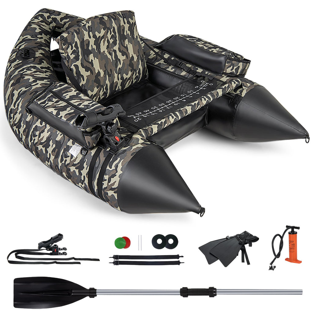 V-Shaped Fishing Float Tube with Rod Holder-