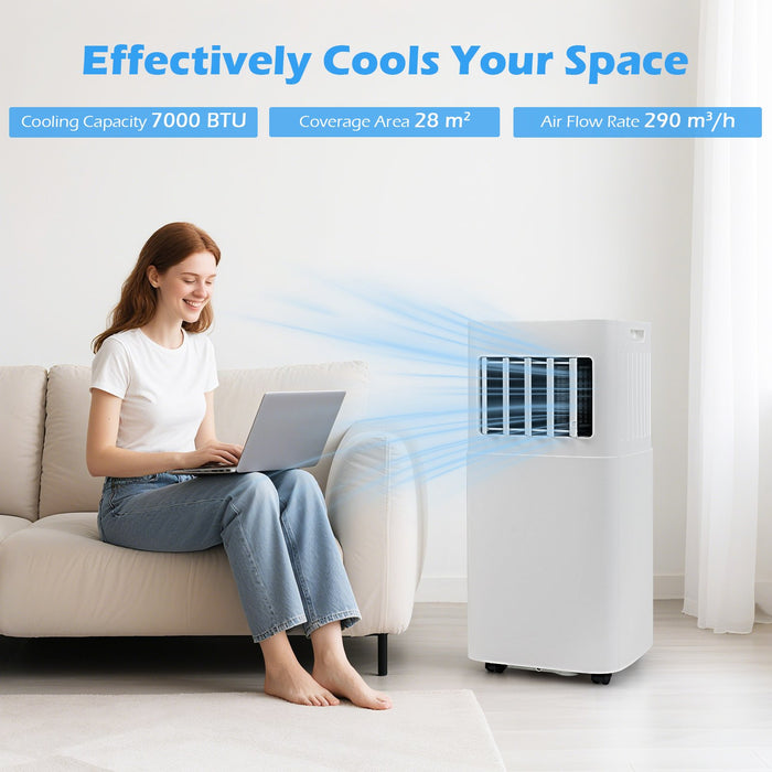 7000 BTU Portable Air Conditioner 4-In-1 Floor AC Unit-