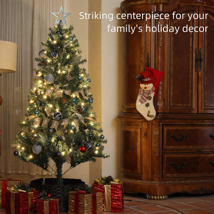 HOMCOM 6ft Pre-Lit and Decorated Christmas Tree | Aosom UK