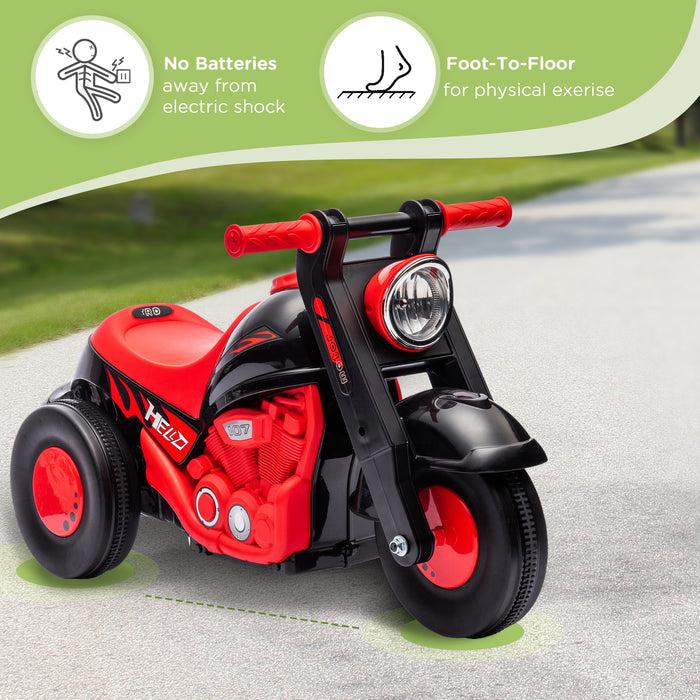 AIYAPLAY Foot To Floor Sliding Kids Ride On Car with Music, Bubble, for Toddler from 2 to 5 Years Old - Black | Aosom UK