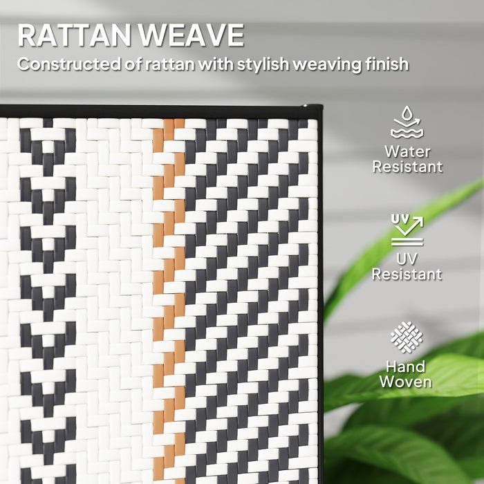 Outsunny Outdoor Rattan Folding Chair with 5-Position Adjustable Backrest, Wicker Garden Dining Chair with Wide Armrest, Set of 2 for Patio, Terrace, Balcony, Black