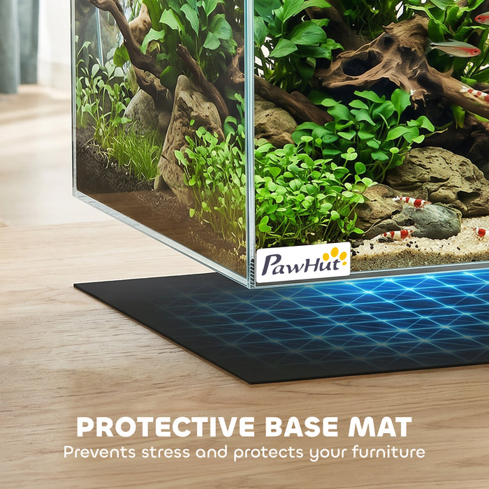 PawHut Fish Tank Bare Glass for DIY Glass Aquarium with Protective Base Mat 43L Transparent for Fish Shrimps