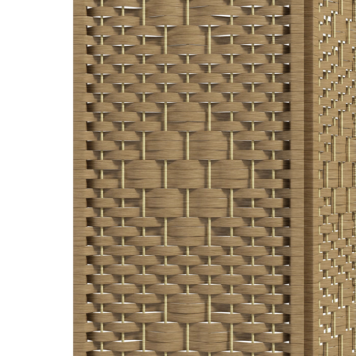 HOMCOM 4 Panel Folding Room Divider, Privacy Screen, Paravent Partition Separator for Living Room, Bedroom, Natural