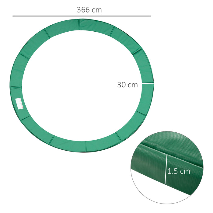 HOMCOM 12FT Trampoline Spring Cover, Plastic Trampoline Pad Replacement Safety Guard, Green