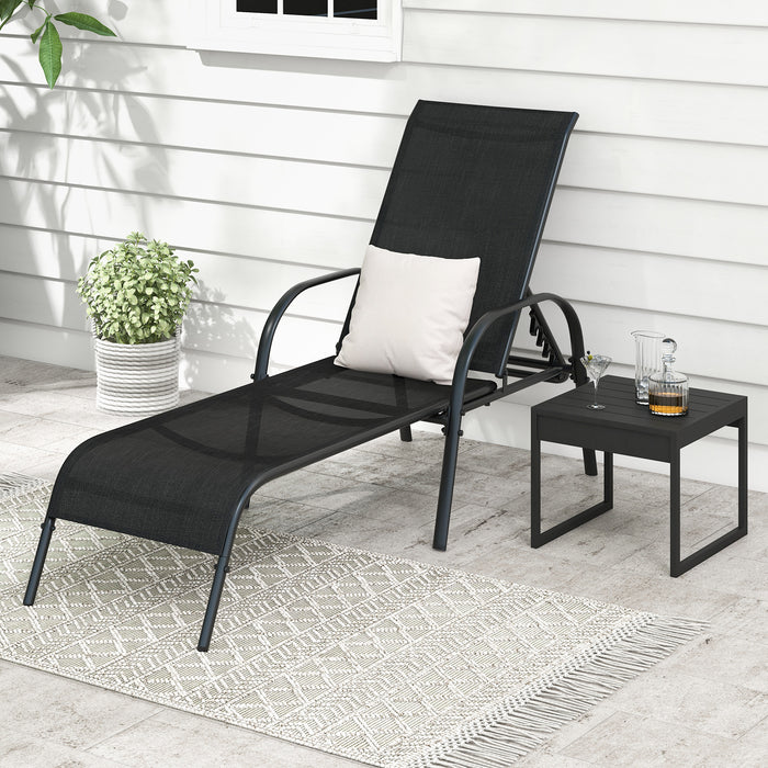 Versatile Chaise Lounge Chair with 5 Adjustable Positions Iron Construction-