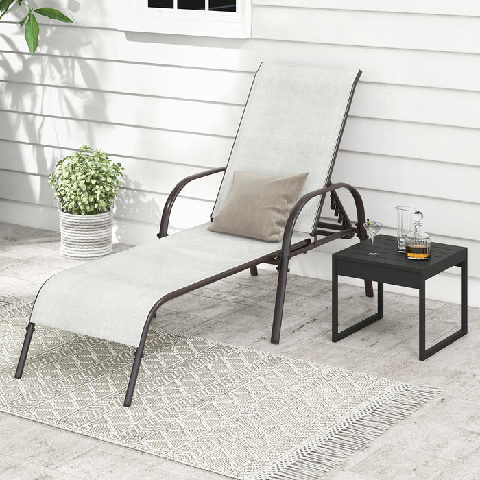 Versatile Chaise Lounge Chair with 5 Adjustable Positions Iron Construction-