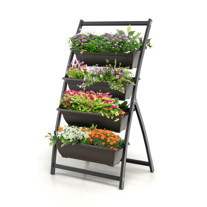 4-Tier Vertical Raised Garden Bed - Container Boxes Design with Drainage Holes - Ideal for Space-Smart Gardening