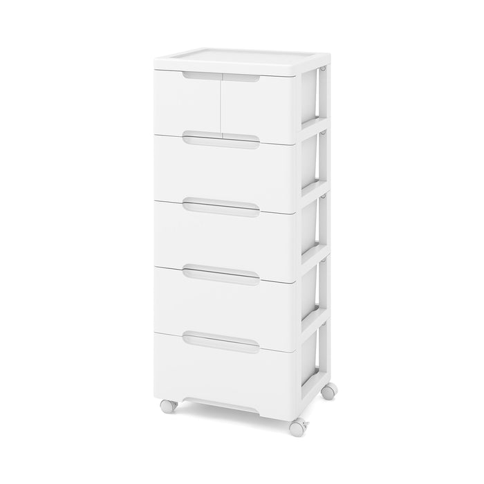 Vertical Rolling Storage Cabinet with Universal Wheels and Lockable Wheels-