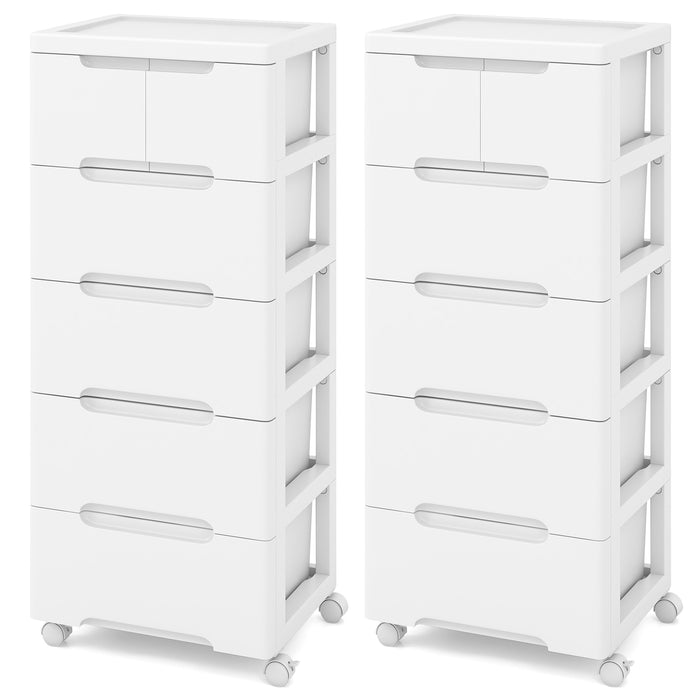 Vertical Rolling Storage Cabinet with Universal Wheels and Lockable Wheels-