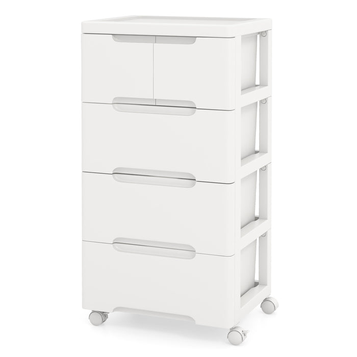 Vertical Rolling Storage Cabinet with Universal Wheels and Lockable Wheels-