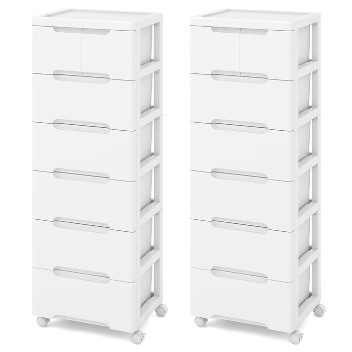 Vertical Rolling Storage Cabinet with Universal Wheels and Lockable Wheels-