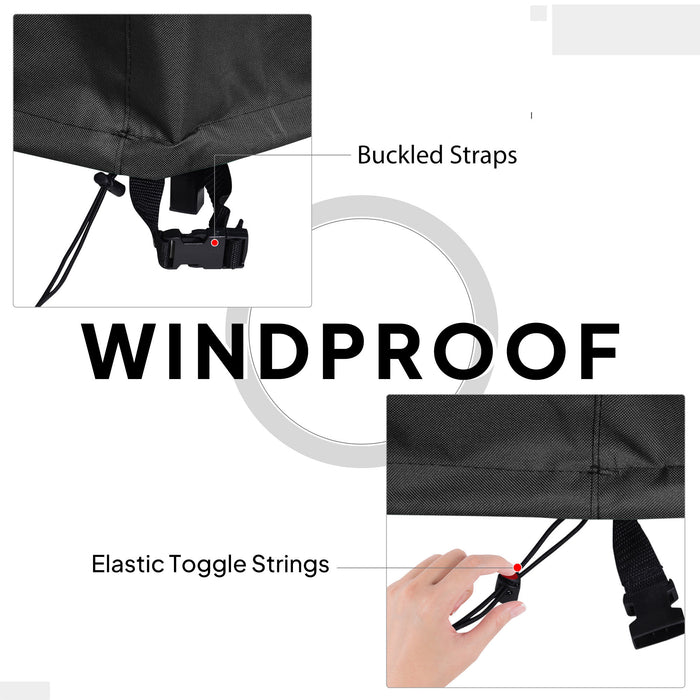 Outsunny Garden Patio Large Furniture Set Round Cover 600D Oxford Waterproof, Ф193 x 80H cm, Black