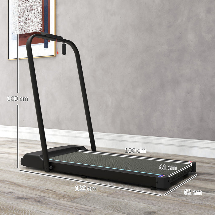 2.5HP Walking Pad Treadmill - Folding Design with Remote Control & LED Display, 1-6km/h Speed Range - Ideal for Home Gym & Office Workouts, Sleek Blue Color