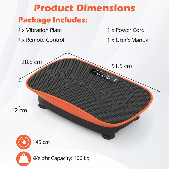 Vibration Plate Exercise Machine for Lymphatic Drainage and Weight Loss with 10 Speed Intensities-Orange
