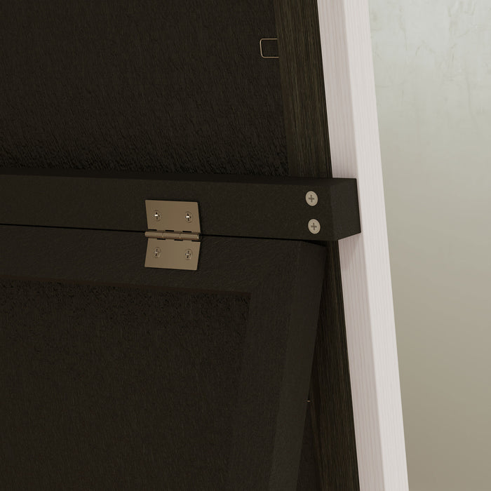 HOMCOM 162.6 cm Two-Tone Full Length Mirror - White/Grey-Tone