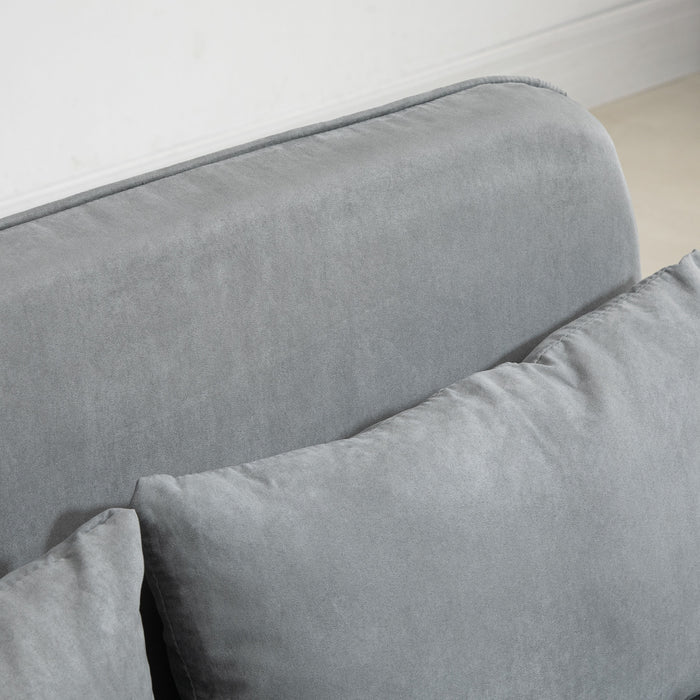 HOMCOM Two-Seater Click-Clack Sofa Bed - Light Grey | Aosom UK