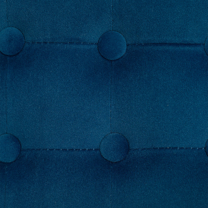 HOMCOM Velvet-Feel Square Ottoman - Blue