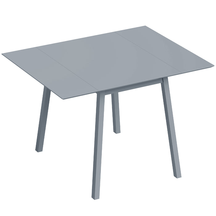 HOMCOM Solid Wood Folding Dining Table, Drop Leaf Table for 2-4 People,  Rectangle Kitchen Table