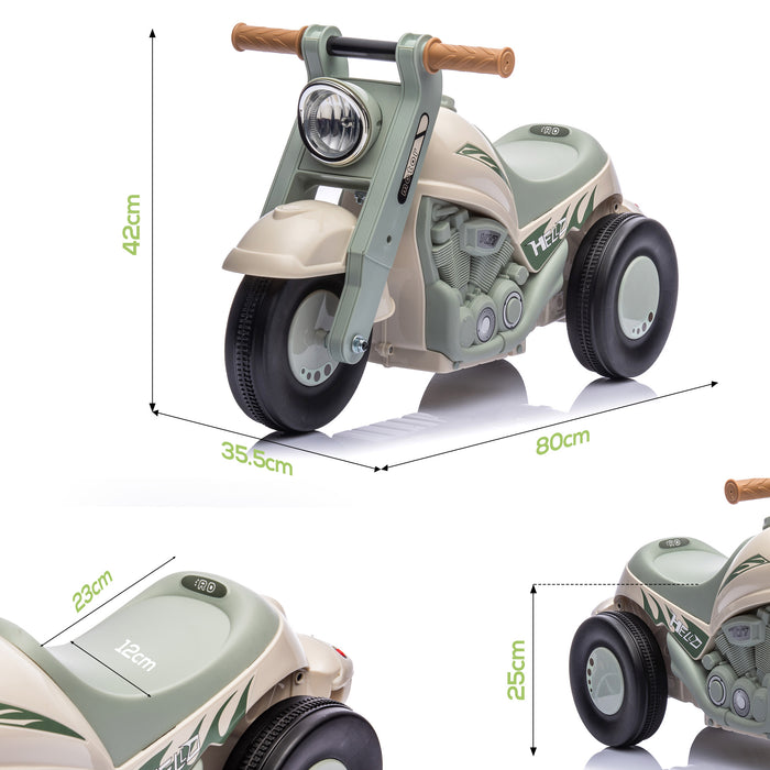 AIYAPLAY Foot To Floor Sliding Kids Ride On Car with Music, Bubble, for Toddler from 2 to 5 Years Old - Cream White | Aosom UK