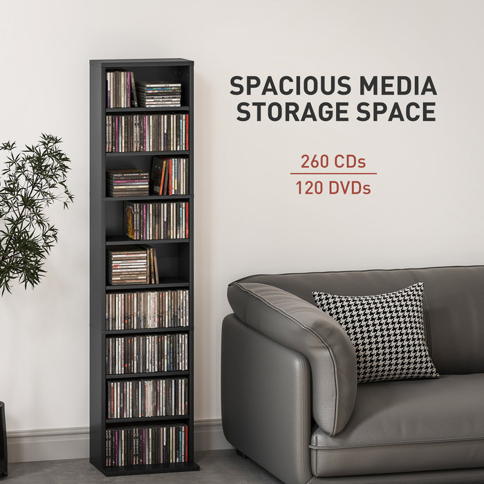HOMCOM 260 Narrow CD Storage Unit - Black