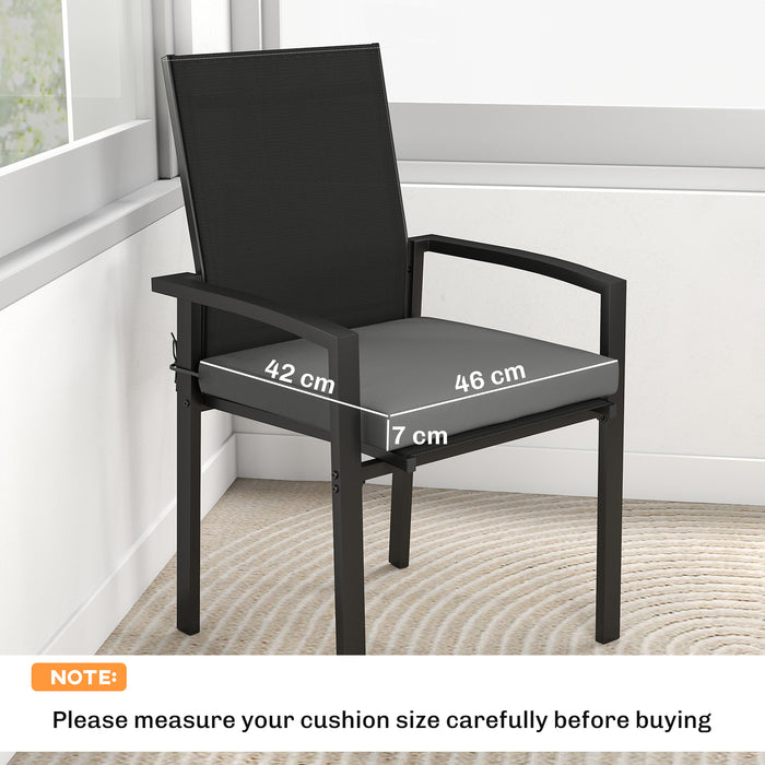 Outsunny Set of 6 Outdoor Seat Cushions with Machine Washable Cover, Water Repellent Seat Cushions Dark Grey