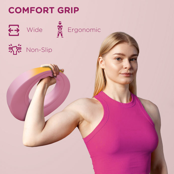 SPORTNOW 12kg Kettlebell, Soft Kettle Bell with Wide Handle for Home Gym Weight Lifting and Strength Training, Pink