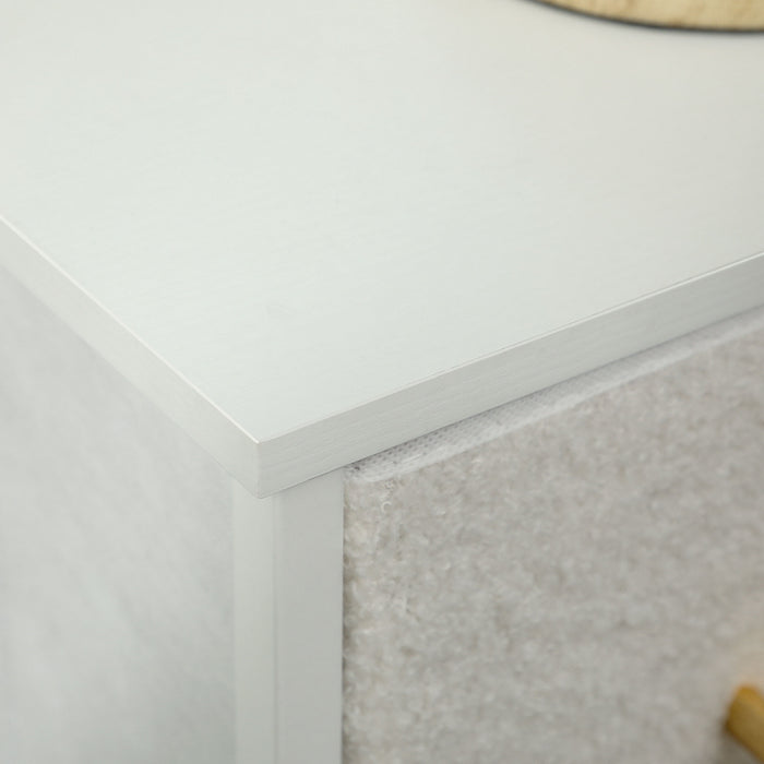 HOMCOM Chest of Drawers with 9 Fabric Drawers, Boucle Storage Organiser with Steel Frame, Fabric Dresser for Bedroom, Living Room, Hallway, Cream White