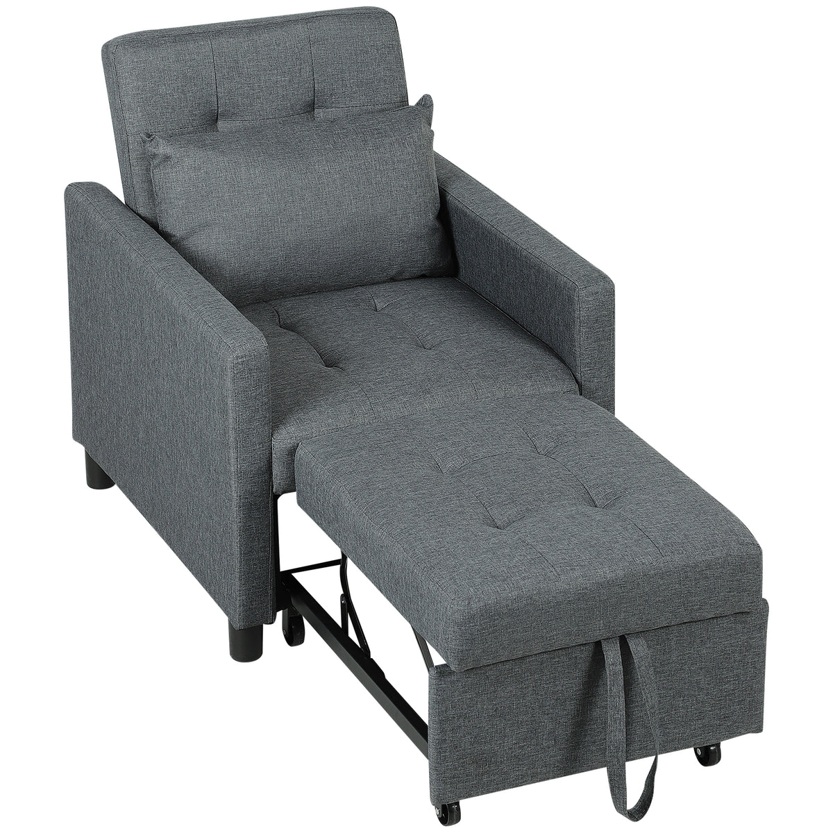 HOMCOM 3-In-1 Chair Bed, Convertible Sleeper Chair with Adjustable Bac ...