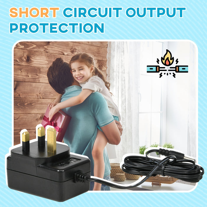 12V 1A Vehicle Battery Charger - Compatible with Electric Ride-On Cars - Keeps Kids' Toy Vehicles Powered and Ready for Adventure