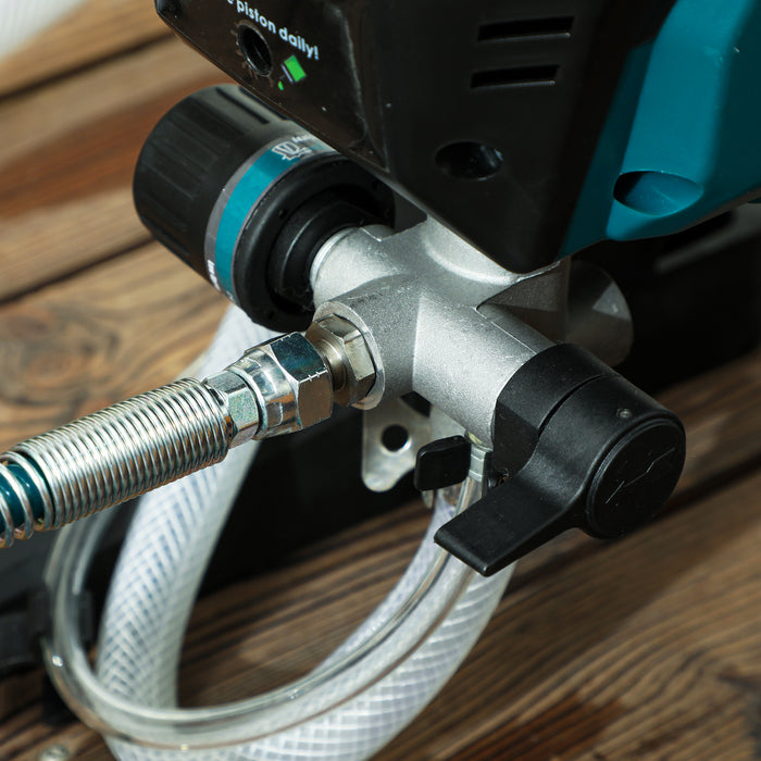 HOMCOM Airless Paint Sprayer, Thinning-Free, Electric Fence Paint Sprayer for Exterior and Interior DIY Painting Projects, Wall Spray Gun Machine, Household Use, 1.5L/min, 200 Bar, 7.5 m Hose