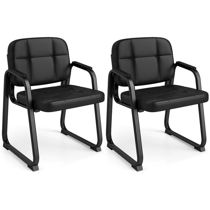 Waiting Room Guest Chairs Set of 2 with Sled Base for Conference Room-