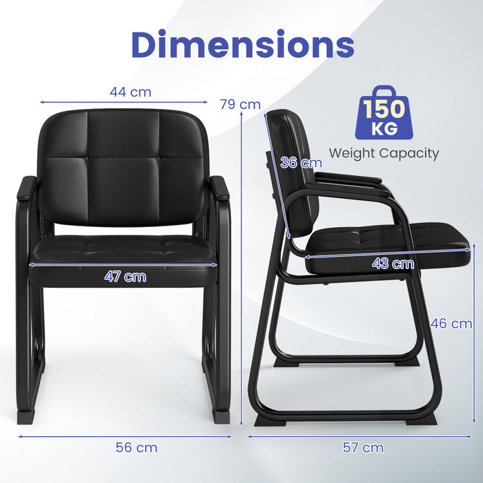 Waiting Room Guest Chairs Set of 2 with Sled Base for Conference Room-
