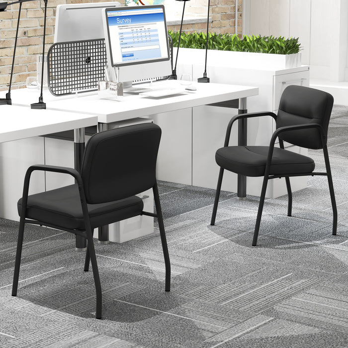 2 Waiting Room Chairs - Integrated Armrests, No Wheels - Perfect for Reception Areas and Lounges