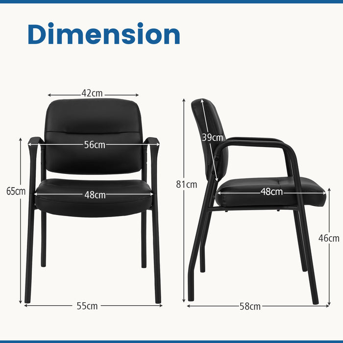 2 Waiting Room Chairs - Integrated Armrests, No Wheels - Perfect for Reception Areas and Lounges