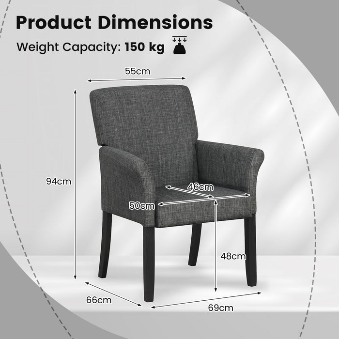 Fabric/Velvet Waiting Room Chair with Padded Armrests-Black