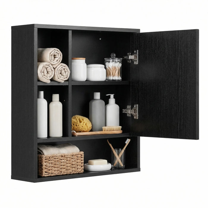 Wall Mounted Storage Organizer with Mirror for Bathroom-