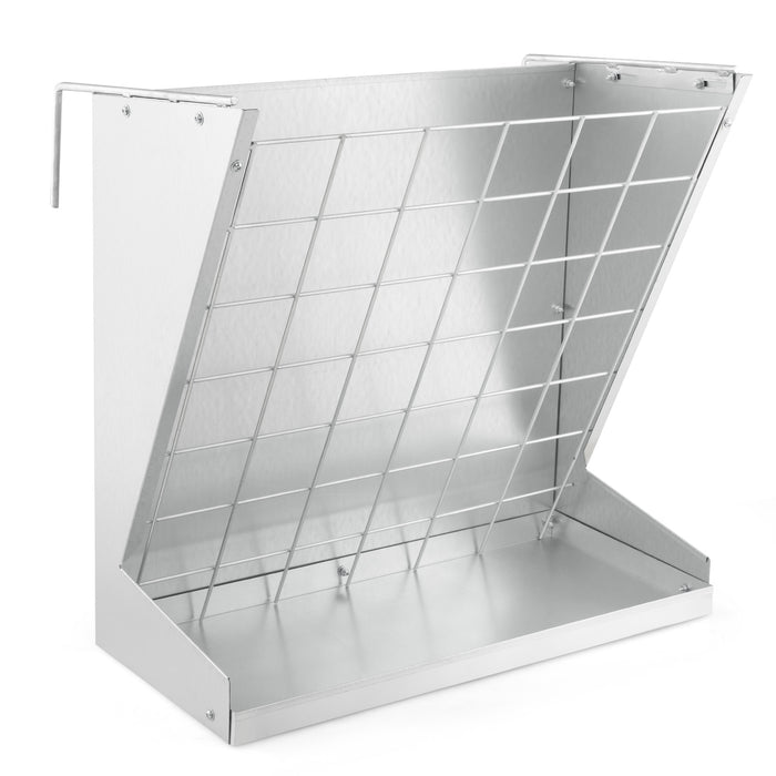 Haw Rack Wall-Mounted Hay Rack with Trough 2-in-1 Feeder with Adjustable Hooks ...