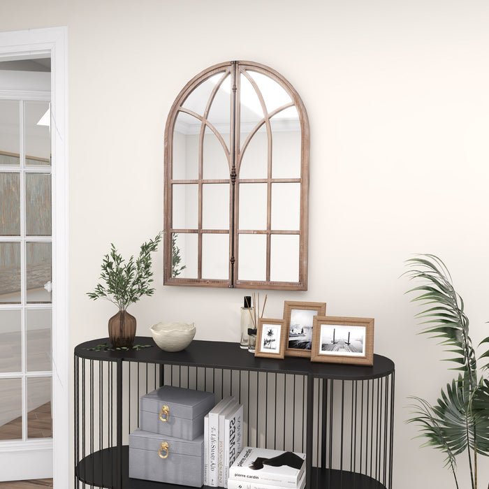 Wall Mounted Arched Window Pane Mirror-