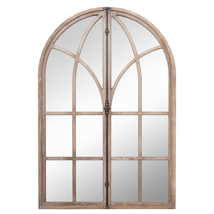 Wall Mounted Arched Window Pane Mirror-