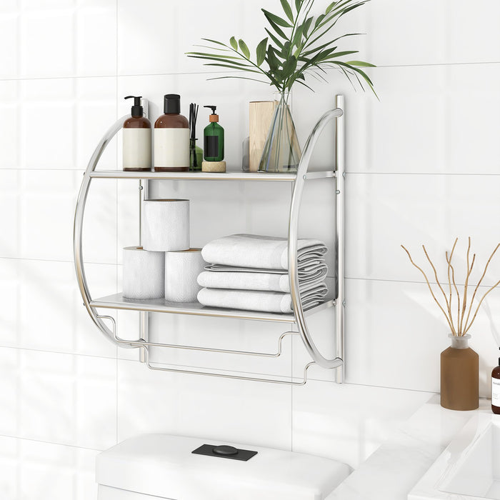 Wall Mounted Bathroom Shelves with Towel Holder-