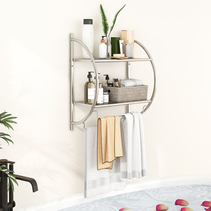 Wall Mounted Bathroom Shelves with Towel Holder-