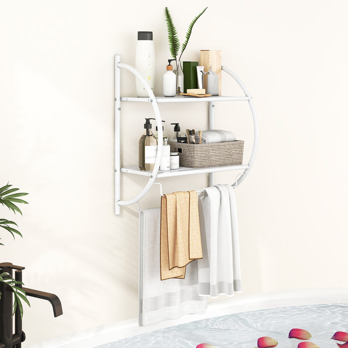 Wall Mounted Bathroom Shelves with Towel Holder-