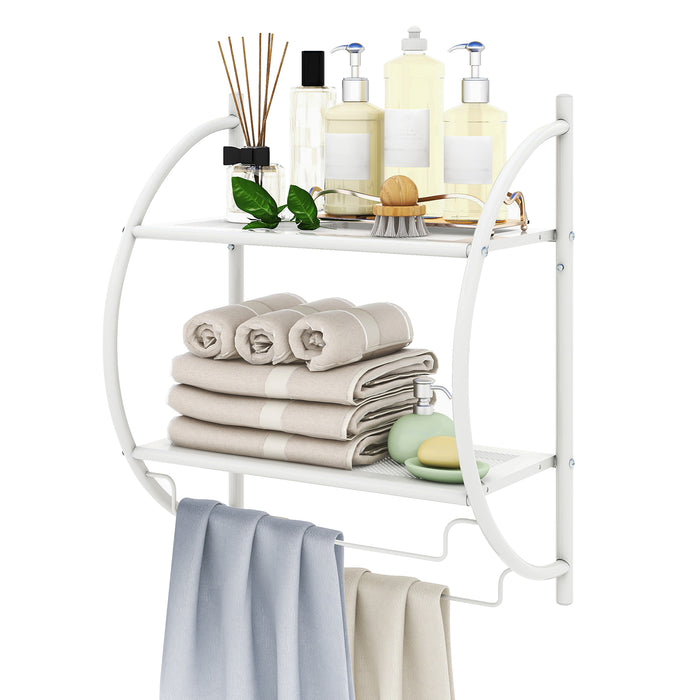 Wall Mounted Bathroom Shelves with Towel Holder-