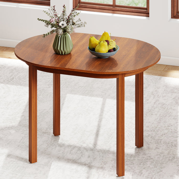 110CM Wooden Dining Table for 4-6 People Oval Kitchen Table-