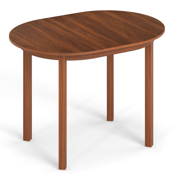 110CM Wooden Dining Table for 4-6 People Oval Kitchen Table-