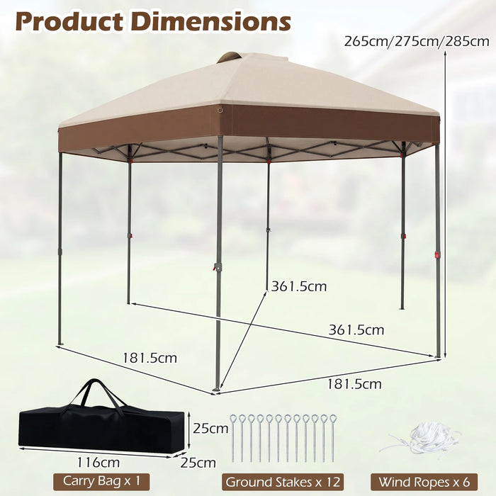Waterproof Canopy Tent with Carry Bag Pegs and Wind Ropes for Outdoor Events-