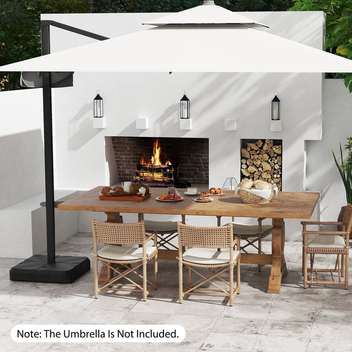 Weighted Offset Umbrella Base with Cross Bracket and Cut-