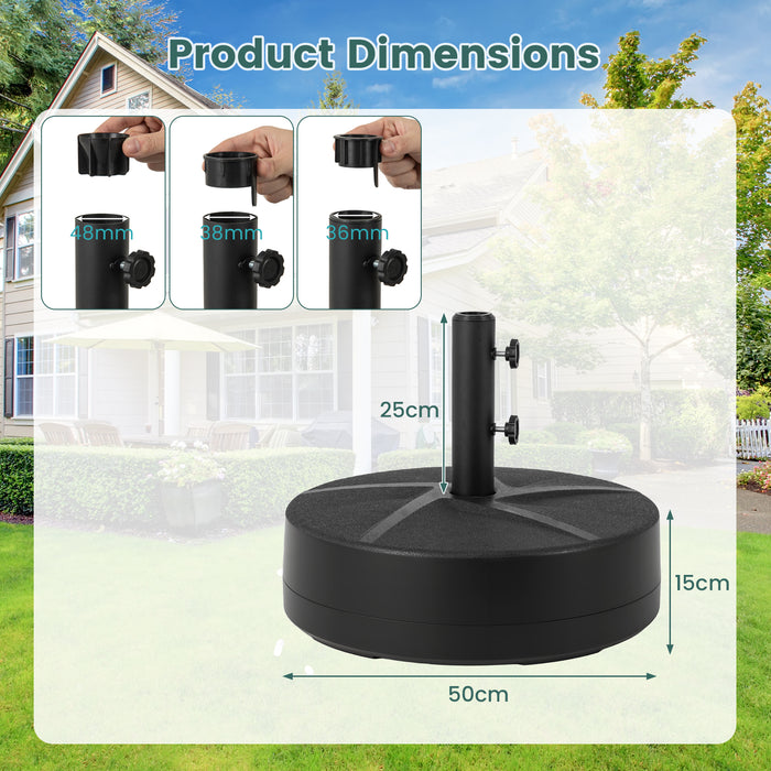 Weighted Patio Umbrella Base with 2 Adjustable Knobs for Garden-